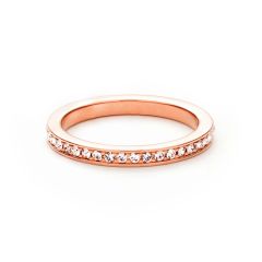 Eternity Round Petite Crystals Ring Rose Gold Plated