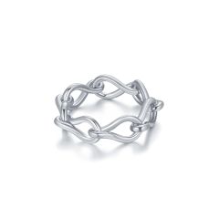 Infinity Bond Statement Ring Rhodium Plated