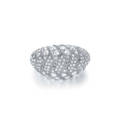 Ascendancy Statement Ring with Swarovski Crystals Rhodium Plated