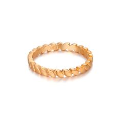 Leaf Link Stackable Ring Rose Gold Plated