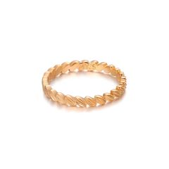 Fine Leaf Link Stackable Ring Rose Gold Plated