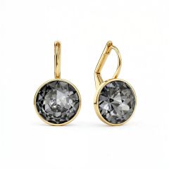 Bella Earrings 4 Carat Drop Earrings Crystal Silver Night Crystals Gold Plated