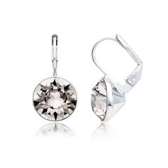 Bella Earrings 6 Carat Drop Earrings Crystal Silver Shade Crystals Rhodium Plated