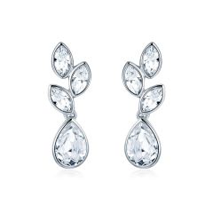 Tranquility Drop Earrings with Swarovski® Crystals Rhodium Plated