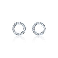 Open Circle Pave Earrings with Austrian Crystals MYJS WGP Bridal