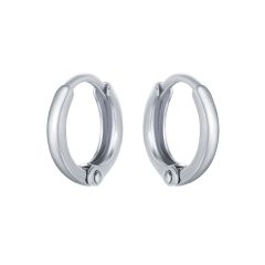 Minimal Mix Hoop Carrier Earring Rhodium Plated