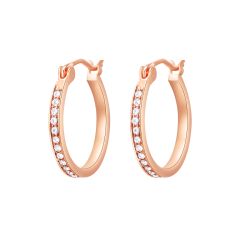 Eternity Mix Carrier Hoop Earrings 18mm Crystal Rose Gold Plated