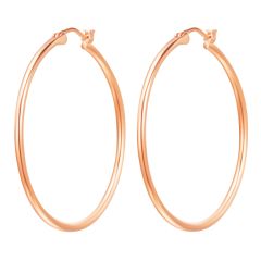 Minimal Mix Carrier Hoop Earrings 39mm Rose Gold Plated