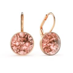 Bella Earrings with 6 Carat Vintage Rose Crystals Rose Gold Plated