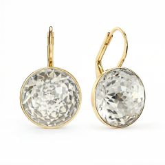 Bella Earrings 10 Carat Drop Earrings Crystal Silver Shade Crystals Gold Plated