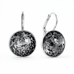 Bella Earrings 10 Carat Drop Earrings Crystal Silver Night Crystals Rhodium Plated