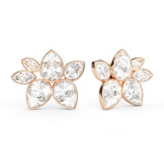 Robyn Mix Drop Carrier Earrings Rose Gold Plated