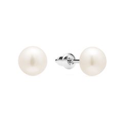 Freshwater 8mm Pearl Stud Earrings Freshwater Pearl Rhodium Plated