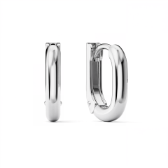 Essentials 12mm Mix Hoop Earrings Rhodium Plated