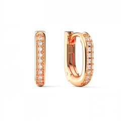 Eternity 12mm Mix Hoop Earrings Clear Crystals Rose Gold Plated