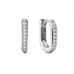 Eternity 12mm Mix Hoop Earrings Clear Crystals Rhodium Plated