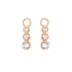Attract Trilogy Mix Hoop Earring Charms with Swarovski Crystals Rose Gold Plated