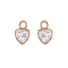Trillion Mini Mix Hoop Earring Charms with Clear Swarovski Crystals Rose Gold Plated