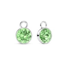 Bella 2 Carat Mix Charms with Peridot Swarovski Crystals Rhodium Plated
