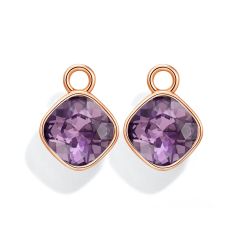 Cushion Mix Charms with Iris Swarovski Crystals Rose Gold Plated