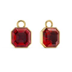 Asscher Mix Charms with Scarlet Crystals Gold Plated