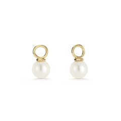 Petite Round Freshwater Pearl Mix Charm Gold Plated