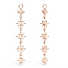 Polaris Deep Drop Star Mix Charms Clear Crystals Rose Gold Plated