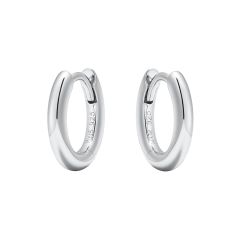 Minimal Mix Hoop Carrier Earrings in Sterling Silver Rhodium Plated