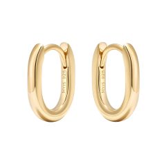 Minimal Long Mix Hoop Carrier Earrings in Sterling Silver Gold Plated