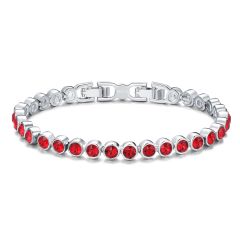 Tennis Bracelet with Swarovski Scarlet Rhodium Plated