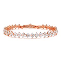 Victoria Regal Cubic Zirconia Tennis Bracelet Rose Gold Plated