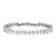 Victoria Regal Cubic Zirconia Tennis Bracelet Rhodium Plated