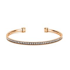 Eternity Metro Open Bangle with Austrian Crystals Rose Gold Plated