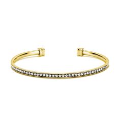 Eternity Metro Open Bangle with Austrian Crystals Gold Plated