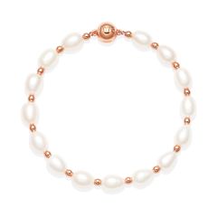 Cadence Freshwater Pearl Bracelet Rose Gold Plated