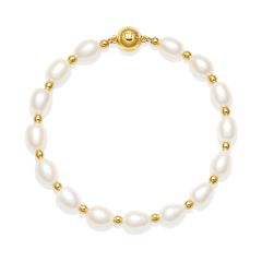 Cadence Freshwater Pearl Bracelet Gold Plated