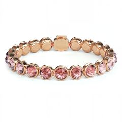 Statement Tennis Bracelet Vintage Rose Crystals Rose Gold Plated