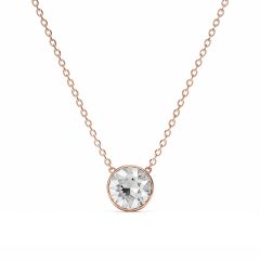 Bella 4 Carat Necklace Clear Crystal Rose Gold Plated