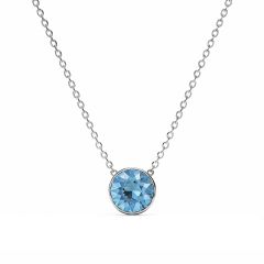 Bella 4 Carat Necklace Light Sapphire Crystal Rhodium Plated