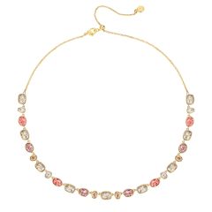 Festival Rose Necklace w Swarovski Crystals Gold Plated