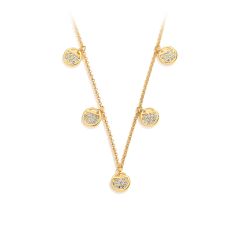 Ginger Layered Necklace with Swarovski Crystals Gold Plated