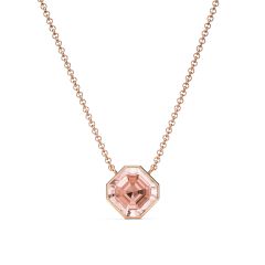 Asscher Necklace Vintage Rose Crystals Rose Gold Plated