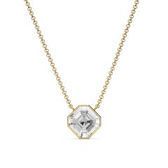 Asscher Necklace Clear Crystals Gold Plated