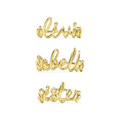 Calligraphy Name Personalised Ring in Sterling Silver